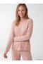 Ozmarka New Season Beige Crew Neck Heart Printed Women's Pajama Set - 2