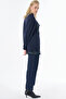 High Collar Sweatshirt Navy Blue - 6