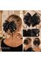 Lace and Satin Bow Pearl Detailed Hair Clip - 3