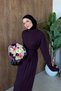 Deep Striped Mercerized Dress Plum - 4