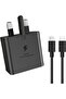 شاحن من النوع C بقدرة 25 واط - شاحن فائق السرعة مع محول حائط USB C وكابل USB-C إلى USB-C بطول 1 متر، متوافق