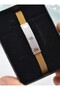 Stone-Encrusted Gold Silver Bracelet - Gold Color - - 3