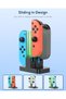 محطة شحن FYOUNG لوحدات التحكم Joy-Con الخاصة بجهاز Switch OLED - محطة شحن مع كابل USB من النوع C - أسود - 4