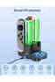 محطة شحن FYOUNG لوحدات التحكم Joy-Con الخاصة بجهاز Switch OLED - محطة شحن مع كابل USB من النوع C - أسود - 5