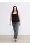 Alita City Women's Plus Size Square Neckline Stitching Detailed Tank Top - 2