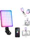 ضوء سيلفي VL67C RGB مع تحكم عبر التطبيق، 94 مصباح LED بمؤشر CRI97، بطارية قابلة لإعادة الشحن 2000 مللي أمبير، حامل كولد شو