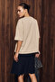 Ranchera Women's Printed Short Sleeve Relaxed Beige T-Shirt - 6