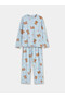 Özmarka New Season Crew Neck Printed Girls' Pajama Set