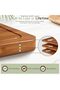 Deep-Carbonized Bamboo Cutting Board Set with Wood Storage Stand, Reversible Chopping Board with Jui - 4