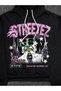 Black Streetez Sweatshirt Zip-Up Cardigan - Printed Oversized Winter Hoodie with Pockets - 3