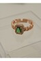 Emerald Stone Baguette Ring - Rose - - 4