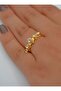 Five stone adjustable ring - gold color - - 3
