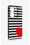 Redmi Note 13 Pro 4g Compatible Striped Red Heart Pattern Silicone Case - 2