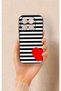 Mi 17 5g Compatible Striped Red Heart Pattern Silicone Case - 4