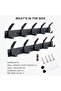 2Pack Double-Layer Heavy-Duty Wall Hook Rack for Clothes, Hats, Umbrellas, and Keys, Black Met - 7