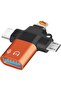 محول 3 في 1 من USB C إلى Lightning وMicro USB، محول OTG لقارئ بطاقات الكاميرا ولوحة المفاتيح