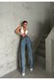 Leopard Metallic Striped High-Waist Jeans Denim Pants - 4