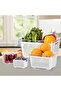 Kitchen Storage Fresh Keeping Container | Medium | White | 3-in-1 Draining Crisper with Strainer for - 7