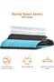 Non-Slip Heavy Duty Plastic Hanger with Rubber and Horizontal Bar, Blue (50-Pack) - 3