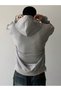 Gray Thinkhing of Sweatshirt Zippered Cardigan - Printed Oversized Winter Hoodie with Pockets - 2