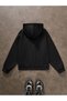 Black Eternal Love Sweatshirt Zippered Cardigan - Printed Oversized Winter Hoodie with Pockets - 2