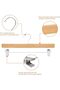 Wooden Hangers With Clips, 10-Pack, 36 cm, Natural - 2