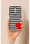 Realme 11 Pro Compatible Striped Red Heart Patterned Silicone Case - 4