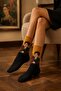 Frida Kahlo Patterned Black Mustard Unisex Socks 🎨 🌺 - 2