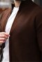 Brown Double Zipper Knitted Stand Collar Men's Knitwear Cardigan E7521 - 4