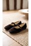Women's Bitter Brown Rabbit Fur Buckle Daily Ballerinas 1 cm Byndtav01 - 8