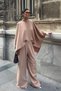 Women's Mink Metal Belt Detailed Oversize Bat Sleeve Blouse Palazzo Pants Set - 3