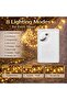 أضواء LED لرمضان بطول 50 متر، أضواء خيالية بلون أصفر دافئ، 8 أوضاع مع جهاز تحكم، قابس بريطاني 220 فولت - 5