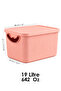 19Lt Storage Box with Lid - Multi-Purpose Closet Organizer Basket Decorative Organizer Pink - 5