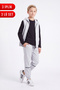 Boys' 3-Thread Hooded Vest, Striped Sweatpants, Long Sleeve Single Jersey 3-Piece Set