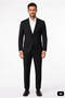 Black Slim Fit Narrow Fit Mono Collar 86% Wool Product