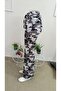 Women's high-waisted lace-up wide-leg patterned diving leggings - 5