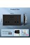 Double Socket, Electrical Double Switched Universal Power Plug Wall Socket with LED Indicator, - 2