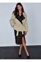 Beige Belted Trench Coat with Leather Detail - 1115 - 2