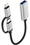 محول USB-C/Lightning إلى USB 3.0 ثنائي الوظيفة، كابل محول OTG، نقل بيانات عالي السرعة 5 جيجابت في الثانية