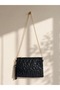 Women's Clutch Bag with Chain Strap Hand and Shoulder Bag with Star Pattern - Pink - White - Black - Smoked - 2
