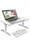 Portable Folding bed Table, Laptop Desk With ipad and Cup Holder Adjustable Lap Tray Notebook Stand,Foldable Non-slip Legs Reading Table Tray for working,studing