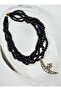 Moon Star Necklace - Black - - 3