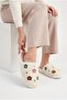 Women's Plush House Slippers Colorful Flower Embroidered Closed Toe Soft Sole Winter Comfortable Slippers Model - 3