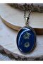 Dried Flower Necklace - Blue - - 2