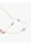 Natural Stone Detailed Long Dangle Thin Chain Necklace - 2