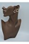 Stone hoop earrings - gold color - - 3