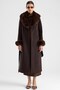 Jacket with Detachable Fur Collar and Sleeves, Long Coat Brown 3088 - 5