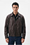 Men's Oversize Fur-Lined Oversize Leather Jacket