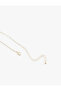 Natural Stone Detailed Long Dangle Thin Chain Necklace - 3