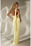 Asymmetric Backless Slinky Maxi Dress with Scarf Detail Yellow - 2